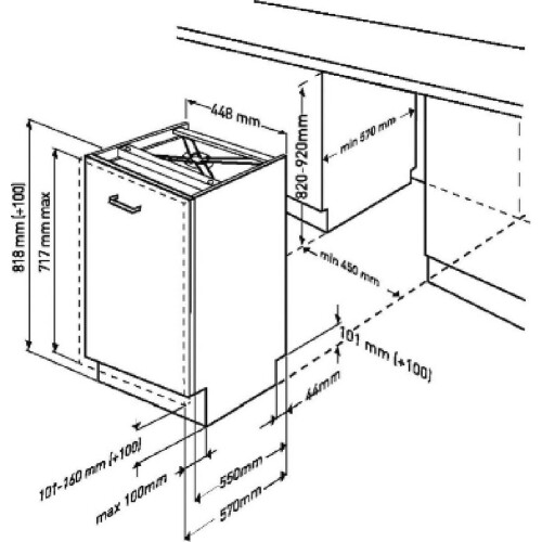 Beko Dis26021 Smalle Inbouw Vaatwasser 45cm | Tweedehands (Refurbished)