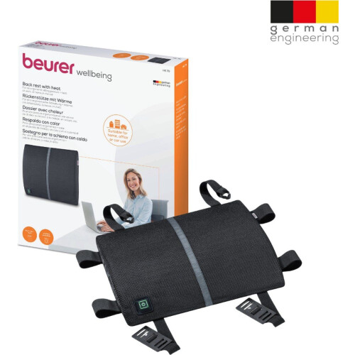 Beurer HK 70 - Elektrische Rugsteun met Warmte - Ergonomisch Warmtekussen voor Auto & Bureau - Snelle Opwarming - Automatische Uitschakeling