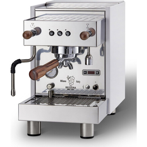 Bezzera Crema PM - Espressomachine - RVS boiler - Notenhouten flippers Tweedehands