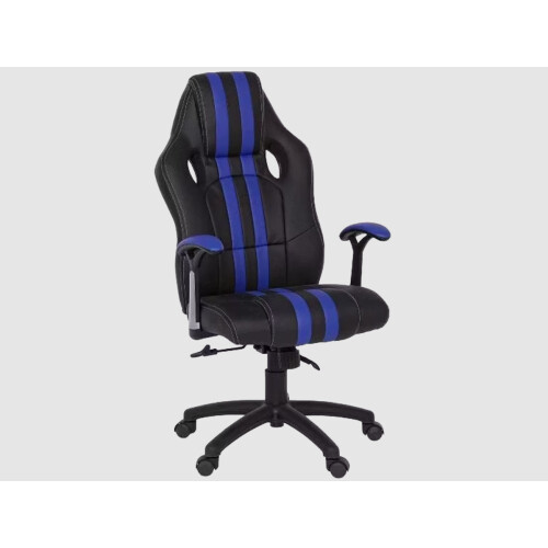 Bizzotto Spider Bureaustoel - Met Armleuningen - 64.5 x 63 x 111-121 cm - Zwart Met Blauw