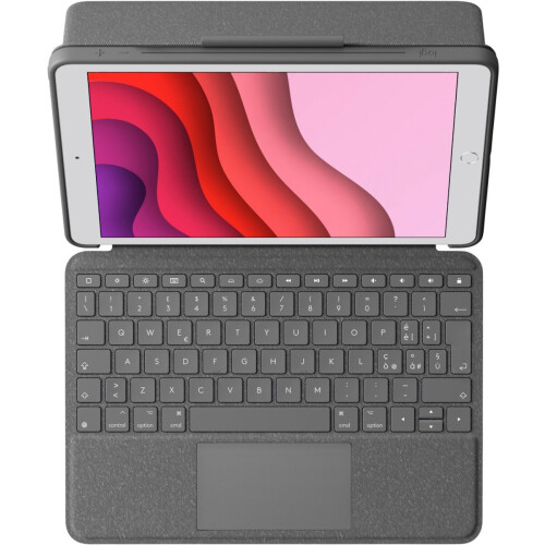 Bluetooth Keyboard with Support for Tablet iPad Logitech ComboTouch QWERTY Graphite Italian (Refurbished B)