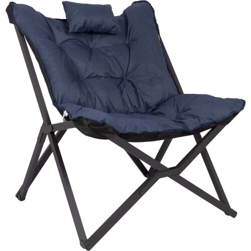 Bo-Camp Brandon - Relaxstoel - Aluminium frame - Gepolsterd Cationic - Blauw Tweedehands