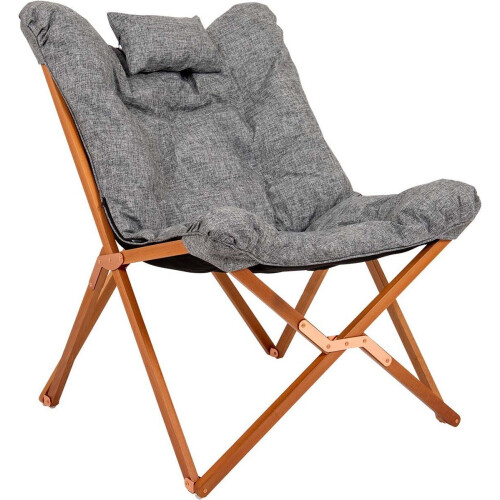 Bo-Camp - Urban Outdoor - Relaxstoel - FSC-houten frame - Grijs Tweedehands