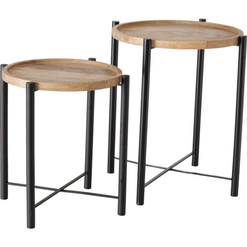 Boltze Malev - Salontafel set van 2 - Gesmeed ijzer en mangohout (2 stuks)