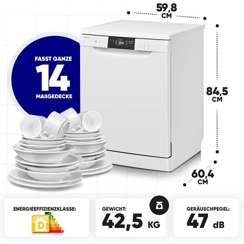 Bomann Gsp7419 - Vrijstaande Vaatwasser - 14 Couverts - 47 Db - Energieklasse D | Nieuw (outlet)