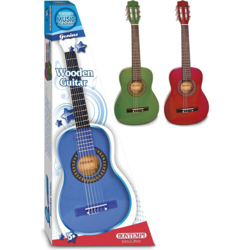 Bontempi Gitaar - Houten 6 snaren - Blauw (75 cm)