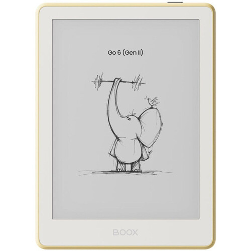 BOOX Go 6 (Gen II) - 6'' e-Reader – Geel - 300 PPI ePaper, Android, Google Play Store, 3 GB RAM, 32 GB opslag, microSD, verstelbare frontverlichting, Tweedehands