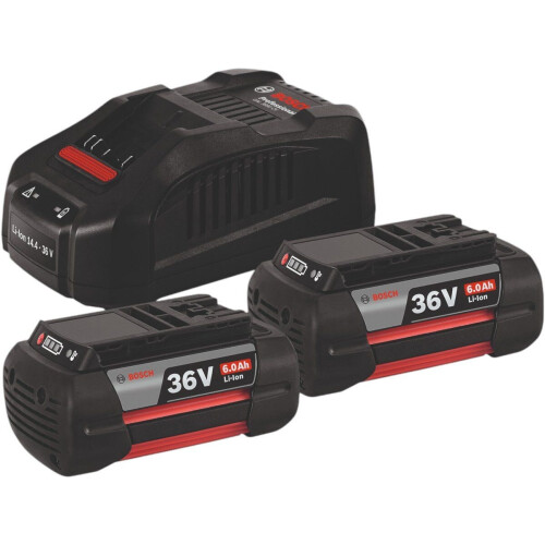 Bosch GBA 36V 6.0 Ah - Starterset met GAL 3680 CV Professional - Weerbestendig en lange levensduur (2 stuks)