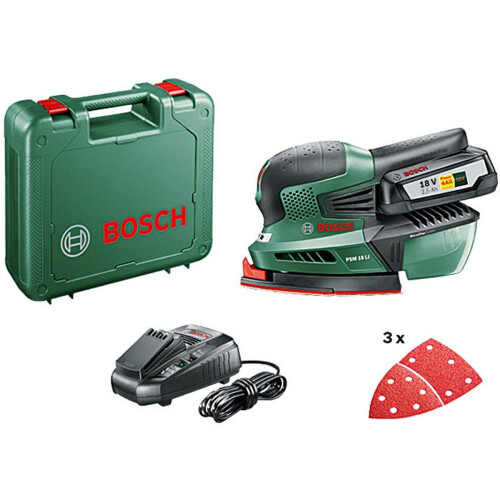 Bosch PSM 18 LI - Multischuurmachine - 18 V accu met lader - 3 schuurbladen