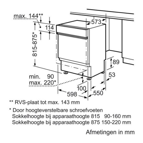 Bosch Smi40m15eu – Half Geïntegreerde Inbouw Vaatwasser – 81.5 Cm Hoog – 13 Couverts – Startuitstel & Resttijdindicatie | Tweedehands (Refurbished)