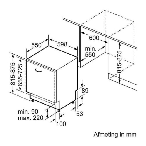 Bosch Sn69m034nl - Inbouwvaatwasser - 57 Cm Diep - 44 Db | Tweedehands (Refurbished)