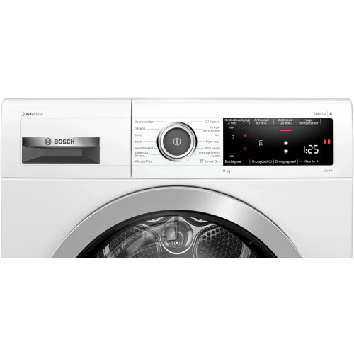 Bosch Wtxh8m70nl - Warmtepompdroger - 9 Kg - Autodry & Home Connect - 62 Db - Energieklasse A+++ - Wit | Tweedehands (Refurbished)
