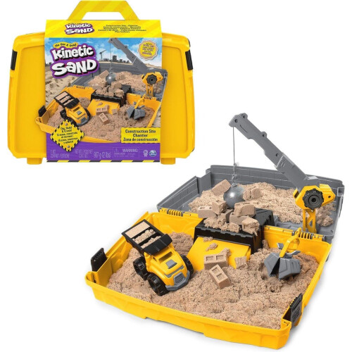 Bouwplaats-speelset - Kiepwagen en kraan - Creatief spelen met Kinetic Sand (907 g) Tweedehands