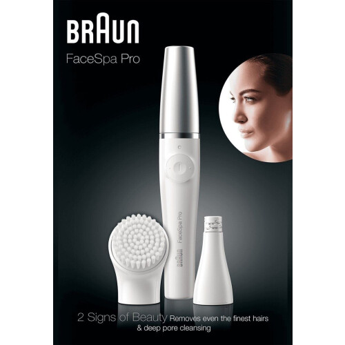 Braun FaceSpa Pro 910 - 2in1 gezichtsepilator en reinigingsborstel - Wit Tweedehands