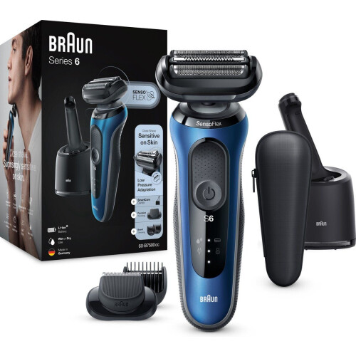 Braun Series 6 60-B7500cc - Elektrisch Scheerapparaat - SensoFlex en Baardtrimmer - Blauw