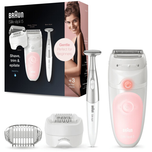 Braun Silk-épil 5 5-820 - Epilator - Wet & Dry - Wit/Roze
