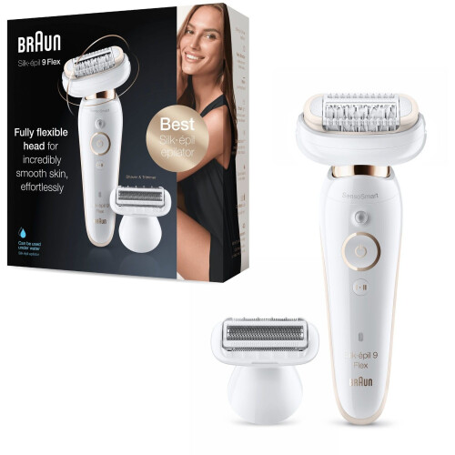 Braun Silk-épil 9 Flex 9-002 - Epilator - Flexibel hoofd - Wit/Goud