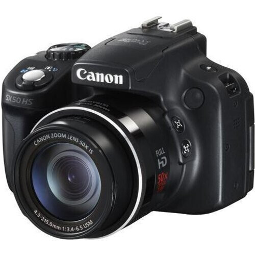 Bridge camera PowerShot SX50 HS - Zwart + Canon Canon 50x IS Zoom Lens 24-1200 mm f/3.4-6.5 f/3.4-6.5 Tweedehands