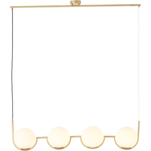 Brilliant Glint hanglamp 4-vlammig hout/messing glas/metaal 4x D45, E14, 40 W, Geschikt voor hanglamp (niet inbegrepen) Tweedehands