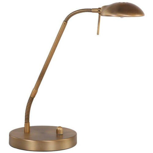 Bronskleurige tafellamp Biron 1 lichts 7502BR met draaibare en kantelbare arm, 48 cm, van