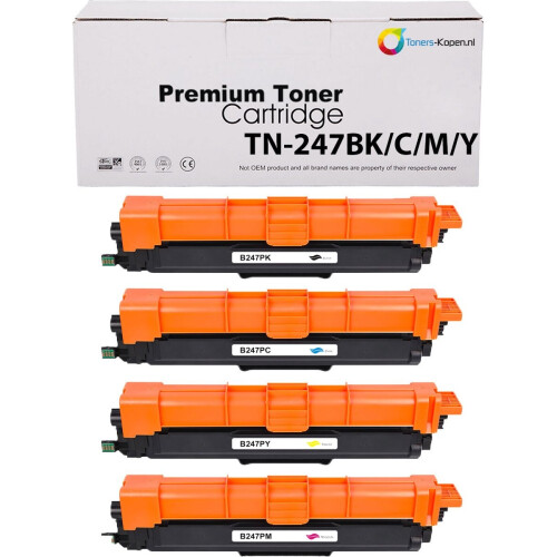 Brother TN-243CMYK TN-247CMYK - 4-pack Huismerk Toner Set - Cyaan Magenta Geel Zwart - TN-243CMYK compatible - TN-243CMYK alternatief - Brother toner - DCP-L3510CDW L3517CDW L3550CDW HL-L3210CW L3230CDW L3270CDW L3280CDW MFC-L3710CW L3730CDN Tweedehands