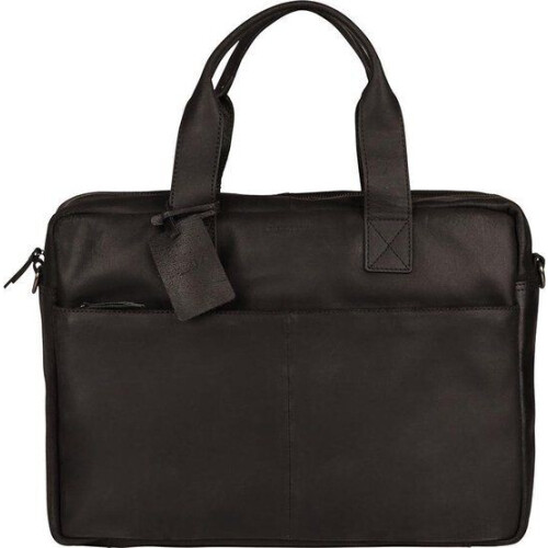 BURKELY River Laptoptas - 15.6 inch - Leren - Zwart Tweedehands