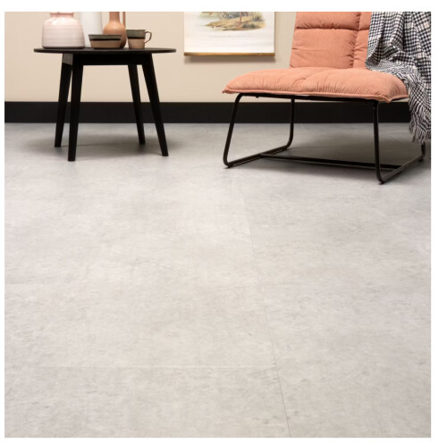 CanDo Click de Luxe Tegel XL - PVC vloer 7,5 mm - Betonlook grijs (1,98 m²)