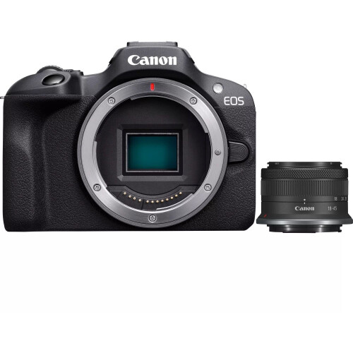 Canon EOS R100 - Digitale SLR Camera - 24,1MP APS-C - RF-S 18-45mm F4.5-6.3 IS STM - Zwart