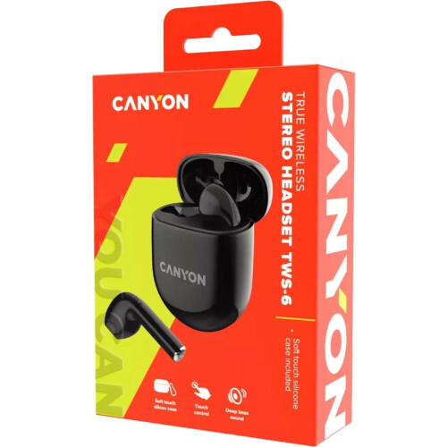 Canyon CNS-TWS6 - TWS Bluetooth Headset - Gaming Mode/BT 5.3 - Zwart