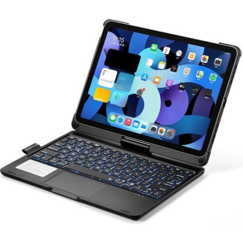 CaseBoutique iPad Air 11 (M2/M3) - Bluetooth Keyboard Case - Toetsenbord met Trackpad 360° - Zwart