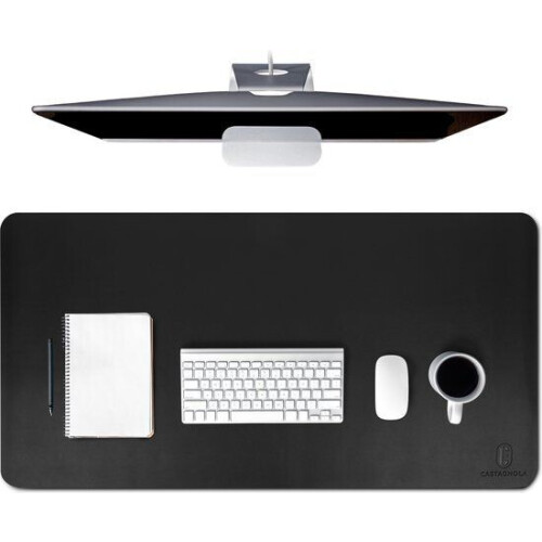 Castagnola Muismat XXL - Bureaumat - Kunstleer - 90 x 45 cm - Zwart Tweedehands