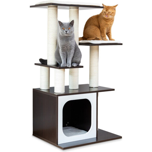 Cellavi Krabpaal - Voor Grote en Zware Katten - Stevige Sisal Touw - Bruin - 112.5x80x50 cm