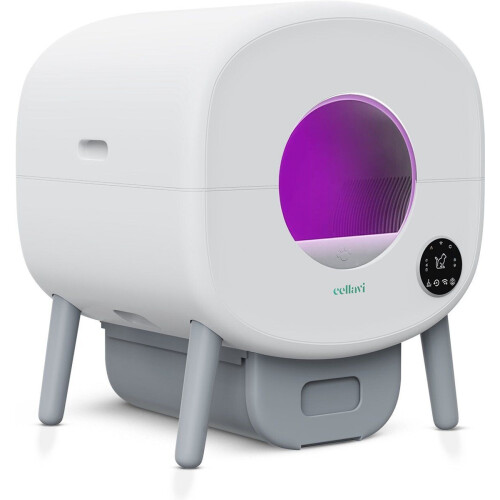 Cellavi Zelfreinigende Kattenbak NEO-B - Automatische Kattenbak met App - XXL (95L) - Stankvrij - LED Verlichting - Voor 1 t/m 3 Katten