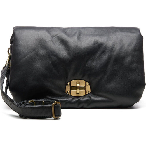 Chabo Bags Diva Small - Schoudertas - Zacht leer met antic brass sluiting - Zwart