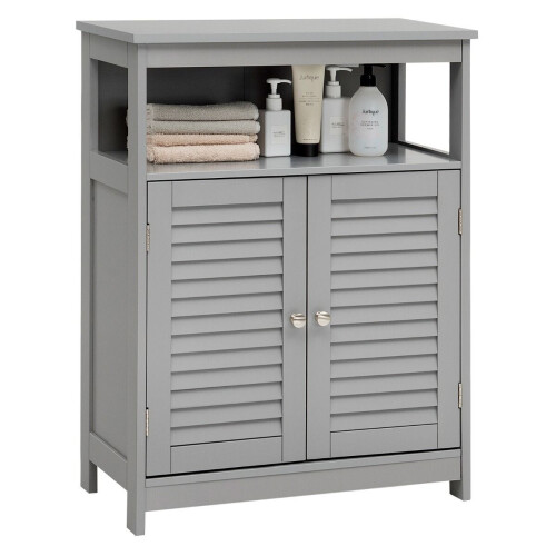 Coast Badkamerkast - Dubbele Deur - Open Plank - 60 x 30,5 x 80 cm - Grijs Tweedehands