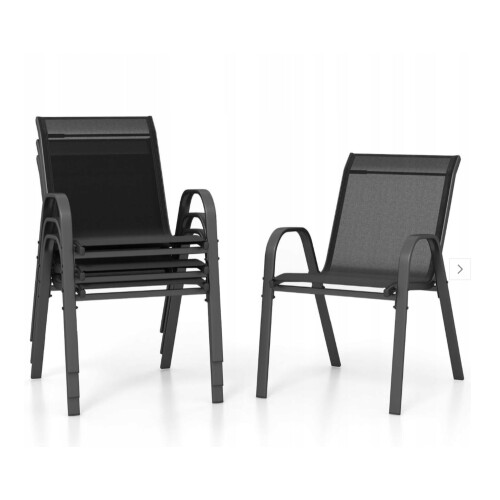 Coast campingstoelen ingesteld vanaf 4 terrasstoelen 55 x 67 x 83 cm zwart + grijs