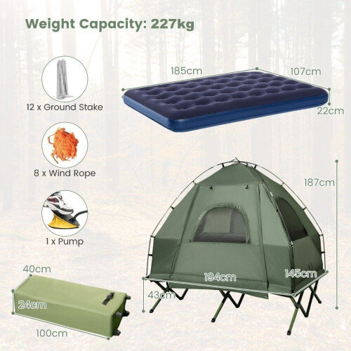 Coast Campingtent Coast 5-in-1 - Zonbescherming&Motregenbestendig - Incl. Opvouwbaar 2 Persoonsbed Tweedehands