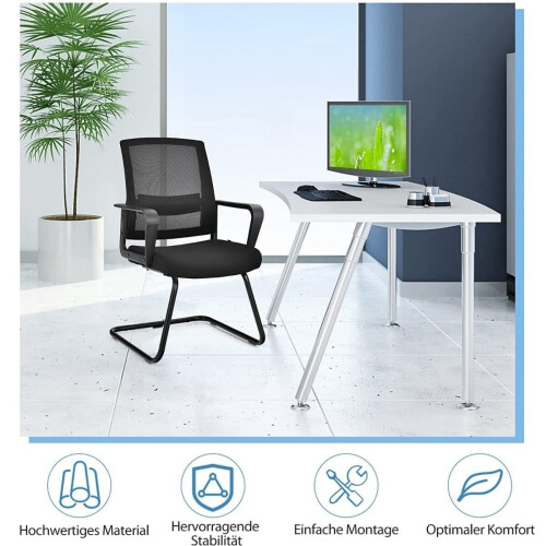 Coast Network - Bureaustoel - Ergonomisch met mesh rugleuning tot 136 kg - Zwart 60 x 54,5 x 94 cm