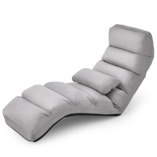 Coast Opvouwbare Vloerstoel - Kunstleer - Grijs - 175x55x20 cm