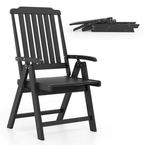 Coast Tuinstoel Zwart – Opvouwbare Kunststof Stoel met Hoge Rugleuning – 55 x 63 x 101 cm Tweedehands