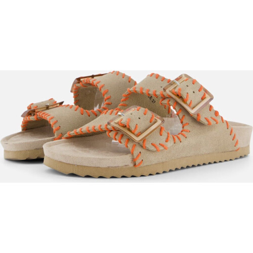 Colors of California Sandalen - Platte Sandalen - Suede bovenwerk - Beige - Maat 36