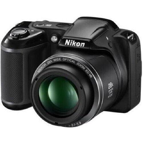 Compactcamera Coolpix L340 - Zwart + Nikon Nikkor 28x Wide Optical Zoom ED VR 22.5-630mm f/3.1-5.9 f/3.1-5.9 Tweedehands