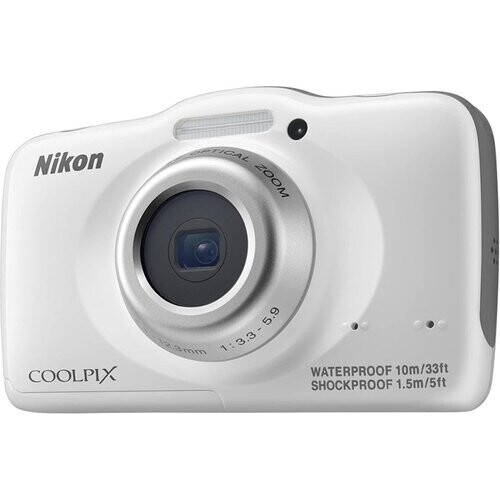 Compactcamera Coolpix S32 - Wit + Nikon Nikkor 3X Optical Zoom 30-90mm f/3.3-5.9 f/3.3-5.9 Tweedehands