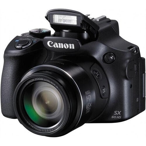 Compactcamera PowerShot SX60 HS - Zwart + Canon Zoom Lens 60x IS 21–1365mm f/3.4–6.5 f/3.4–6.5 Tweedehands