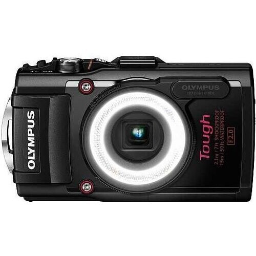 Compactcamera Stylus TG-4 - Zwart + Olympus Olympus Lens 4x Wide Optical Zoom 25-100 mm f/2.0-4.9 f/2.0-4.9 Tweedehands