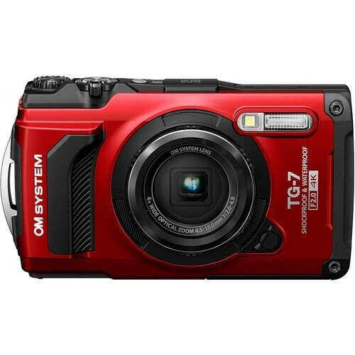 Compactcamera TG-7 - Rood + OM SYSTEM LENS 4x WIDE OPTICAL ZOOM f/2.3 Tweedehands