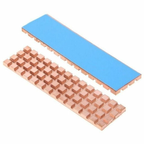 Copper Heat Sink with Thermal Pad for (M.2) NGFF 2280 SSD, Gold