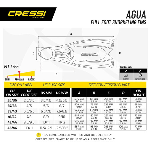 Cressi Agua - Tauchflossen - Verstelbare tas - Comfortabel Tweedehands