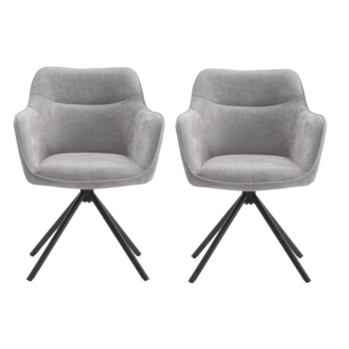 Criks Design Preston - Draaibare Eetkamerstoel - 180° draaibaar - Zwarte poten (2 stuks) Tweedehands