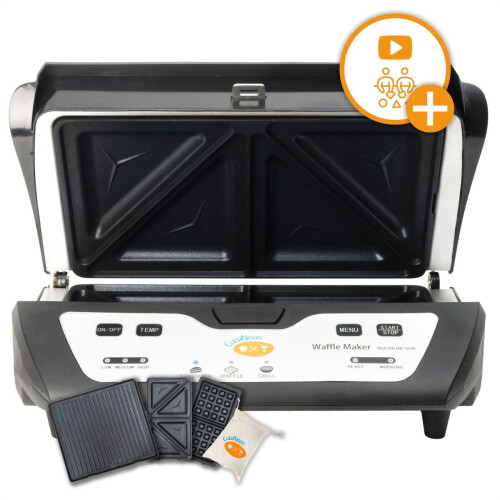 CuisiNoon - Multifunctionele Tosti- Wafel-&Grill Apparaat - 1000W - Zwart